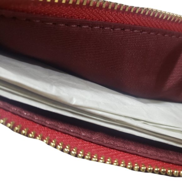 Coach  Gold/1941 Red Corner Zip Wristlet - Picture 3 of 6